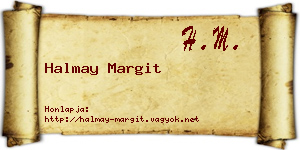 Halmay Margit névjegykártya